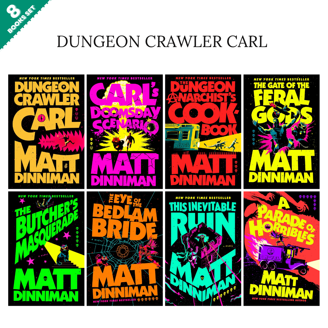 Dungeon Crawler Carl series By Matt Dinniman (8 Books Set)